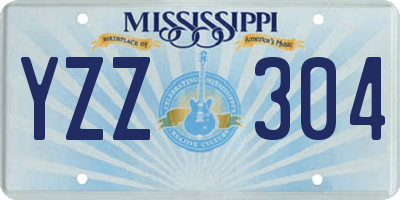MS license plate YZZ304