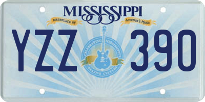 MS license plate YZZ390