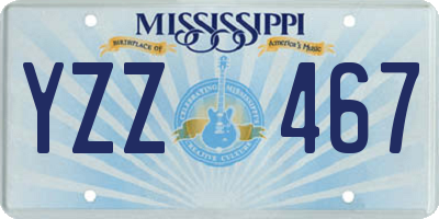 MS license plate YZZ467