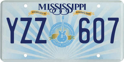 MS license plate YZZ607