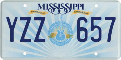 MS license plate YZZ657
