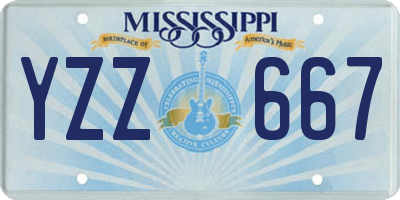 MS license plate YZZ667