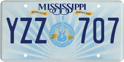 MS license plate YZZ707