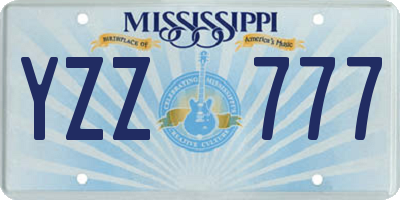 MS license plate YZZ777