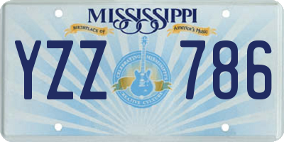 MS license plate YZZ786