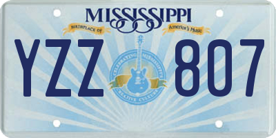 MS license plate YZZ807