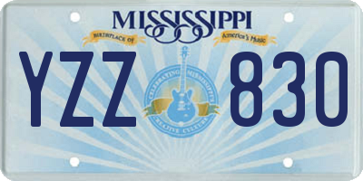MS license plate YZZ830