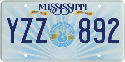 MS license plate YZZ892