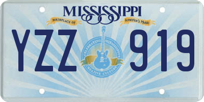 MS license plate YZZ919