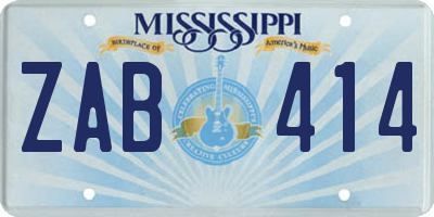 MS license plate ZAB414