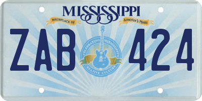 MS license plate ZAB424
