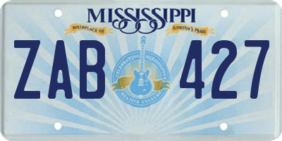 MS license plate ZAB427