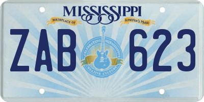 MS license plate ZAB623