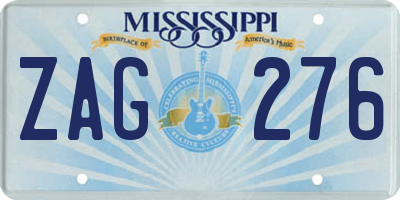 MS license plate ZAG276