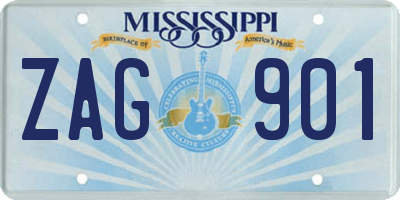 MS license plate ZAG901