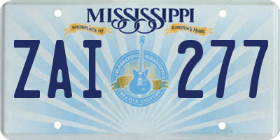MS license plate ZAI277