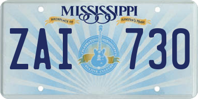 MS license plate ZAI730