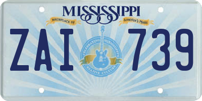 MS license plate ZAI739