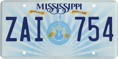 MS license plate ZAI754