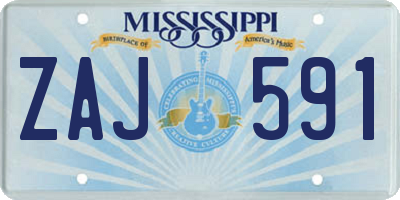 MS license plate ZAJ591