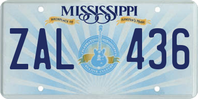 MS license plate ZAL436