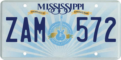 MS license plate ZAM572
