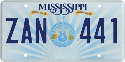 MS license plate ZAN441