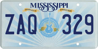 MS license plate ZAQ329