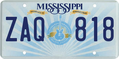 MS license plate ZAQ818