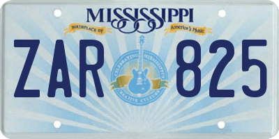MS license plate ZAR825