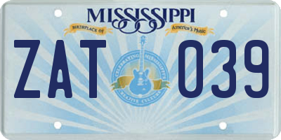 MS license plate ZAT039