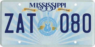 MS license plate ZAT080