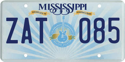 MS license plate ZAT085