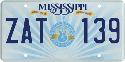 MS license plate ZAT139
