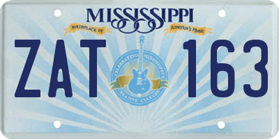 MS license plate ZAT163