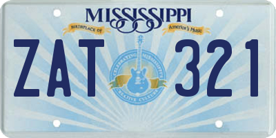 MS license plate ZAT321