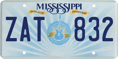 MS license plate ZAT832
