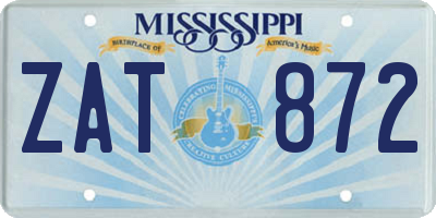 MS license plate ZAT872