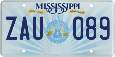 MS license plate ZAU089