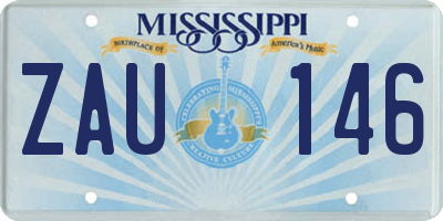 MS license plate ZAU146