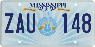 MS license plate ZAU148