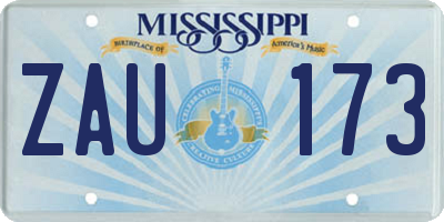 MS license plate ZAU173