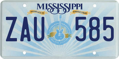 MS license plate ZAU585