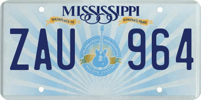 MS license plate ZAU964