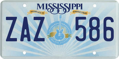 MS license plate ZAZ586