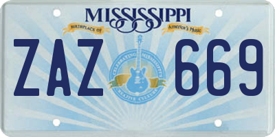 MS license plate ZAZ669