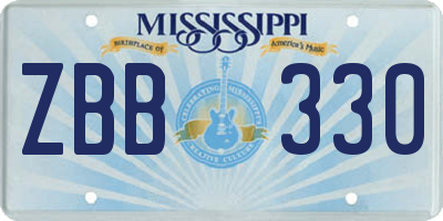 MS license plate ZBB330