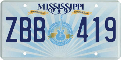 MS license plate ZBB419