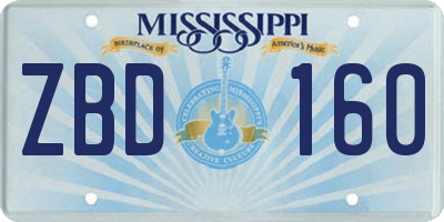 MS license plate ZBD160