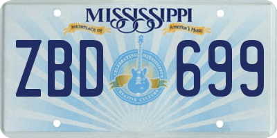 MS license plate ZBD699